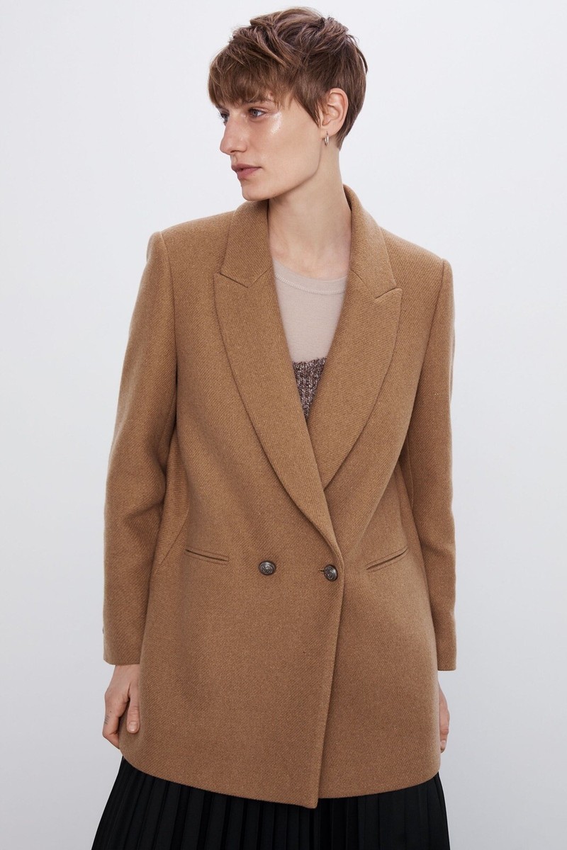 Zara Women Wool Blend Double Breasted Blazer 2164/666 | eBay