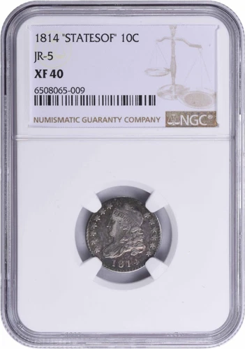 1814 Bust Silver Dime STATESOF EF40 NGC
