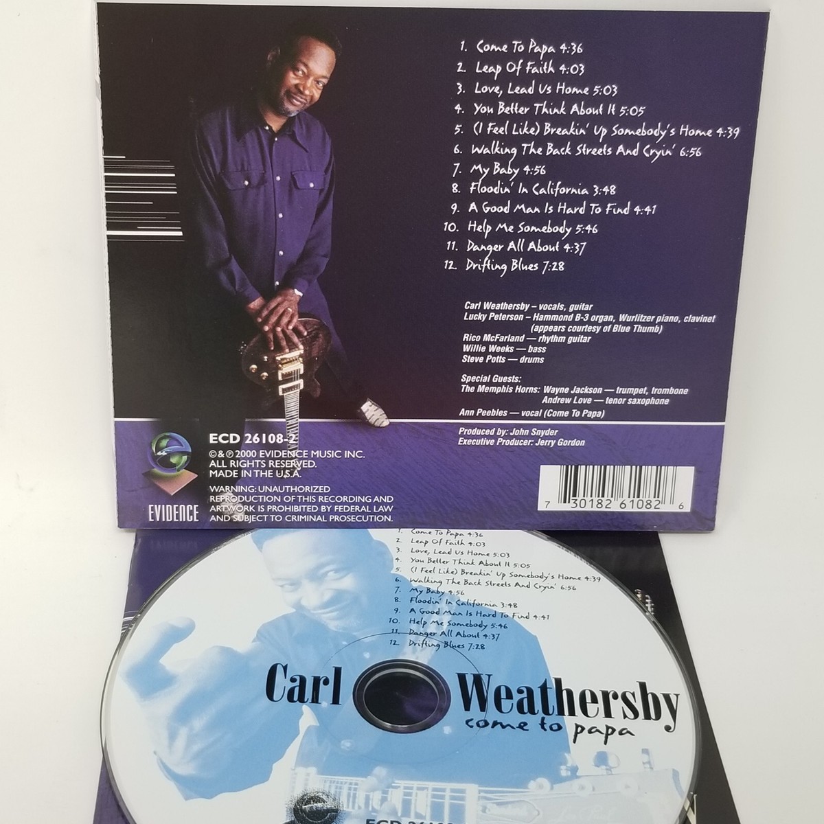 Carl Weathersby Come To Papa CD Near Mint - Case Mint + Free Outer