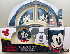 Disney  Mickey Mouse 5 pc. Children  s Bamboo Fiber Dinnerware set dishwasher