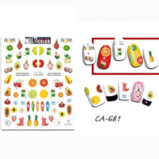 Nail art 3D stickers decal papaya pomegranate apple mojito dragon fruit CA681