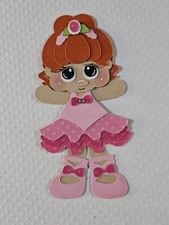 Little Ballerina Red Hair. Scrapbook, Card making Paper Piecing
