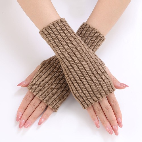 Womens Knitted Long Fingerless Gloves Arm Sleeves Crochet Half Finger Gloves ➳ - Picture 31 of 36