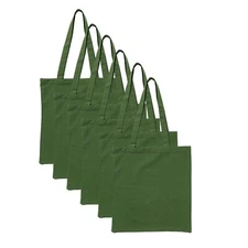 6 Pack Economical 14"x15" Cotton Tote Bag Lightweight Reusable Grocery Shoppi...