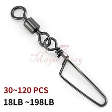 Fishing Ball Bearing Rolling Swivel Coastlock Snap Decoy Connector Clips