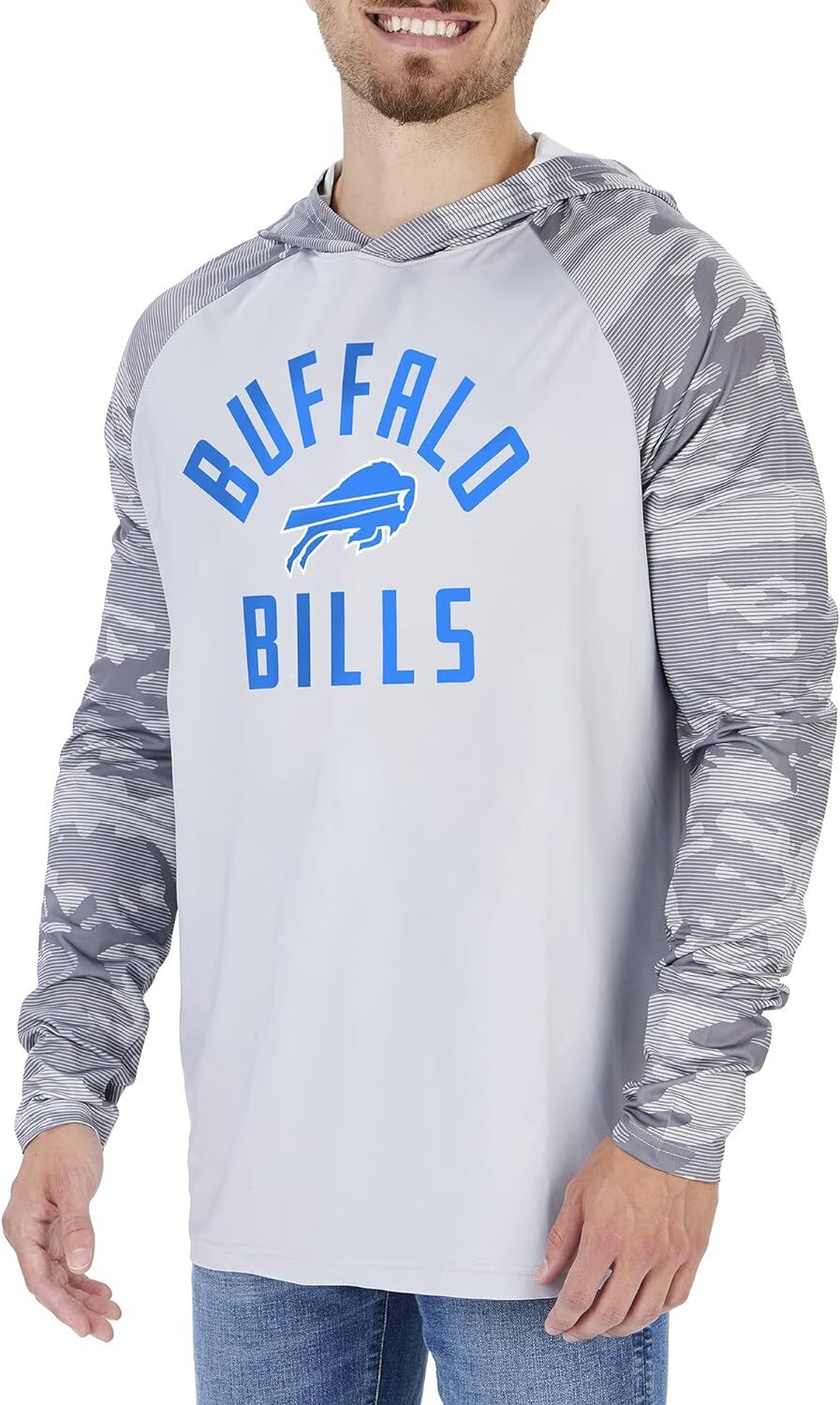 Легкая толстовка Zubaz Mens Buffalo Bills с камуфляжными линиями в тон