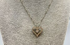 Sterling Silver, CZ Open Heart Pendant Necklace