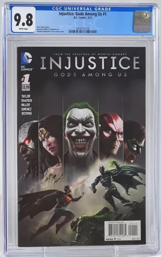 Injustice: Gods Among Us #1 2013 D.C. Comics White Pages CGC 9.8