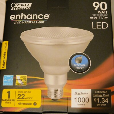 Feit Electric LED Light Bulb,PAR38 90W , 4 Pack, 3000k Bright White, Dimmable