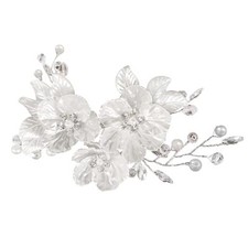 Bride Flower Silver Piece Pearl Hair ClipWedding Hair Accessories for Women a...