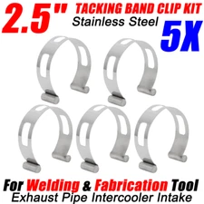 2.5" (63.5mm) Exhaust Pipe Tacking Band Clip For Welding Fabrication Clamp-on 5X
