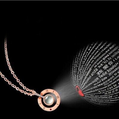 100 I Love You Necklace Rose Gold GP Roman Numerals Pendant Memory of Love Gift 100 I Love You Necklace Rose Gold GP Roman Numerals Pendant Memory of Love Gift