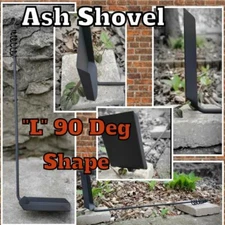 Fireplace / Box Stove Ash Shovel-90 Deg. Blacksmith, Camping, Fire Pit Accessory