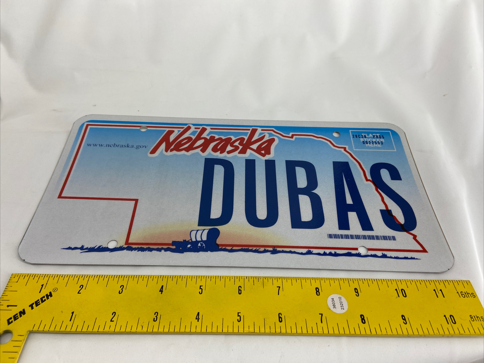 DUBAS Vintage Vanity License Plate Nebraska Personalized Auto ManCave