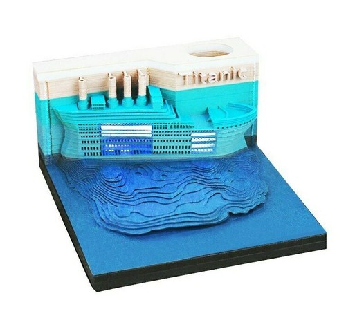 Omoshiroi Block 3d Memo Pad Journal Office Pen Holder Color Titanic Ebay