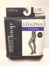 West Loop High Waist Seamless Leggings Control Top Charcoal Grey Athleisure L/XL