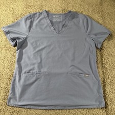 Figs Tops Womans Extra Large Gray Casma Scrubs Technical Collection 3 Pocket
