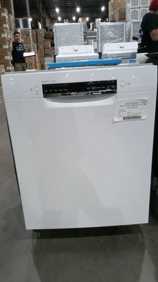 Bosch 300 Series SGE53B52UC 24" Blanco Consola Completa Lavavajillas Inteligente Incorporado Foto 4 de 4