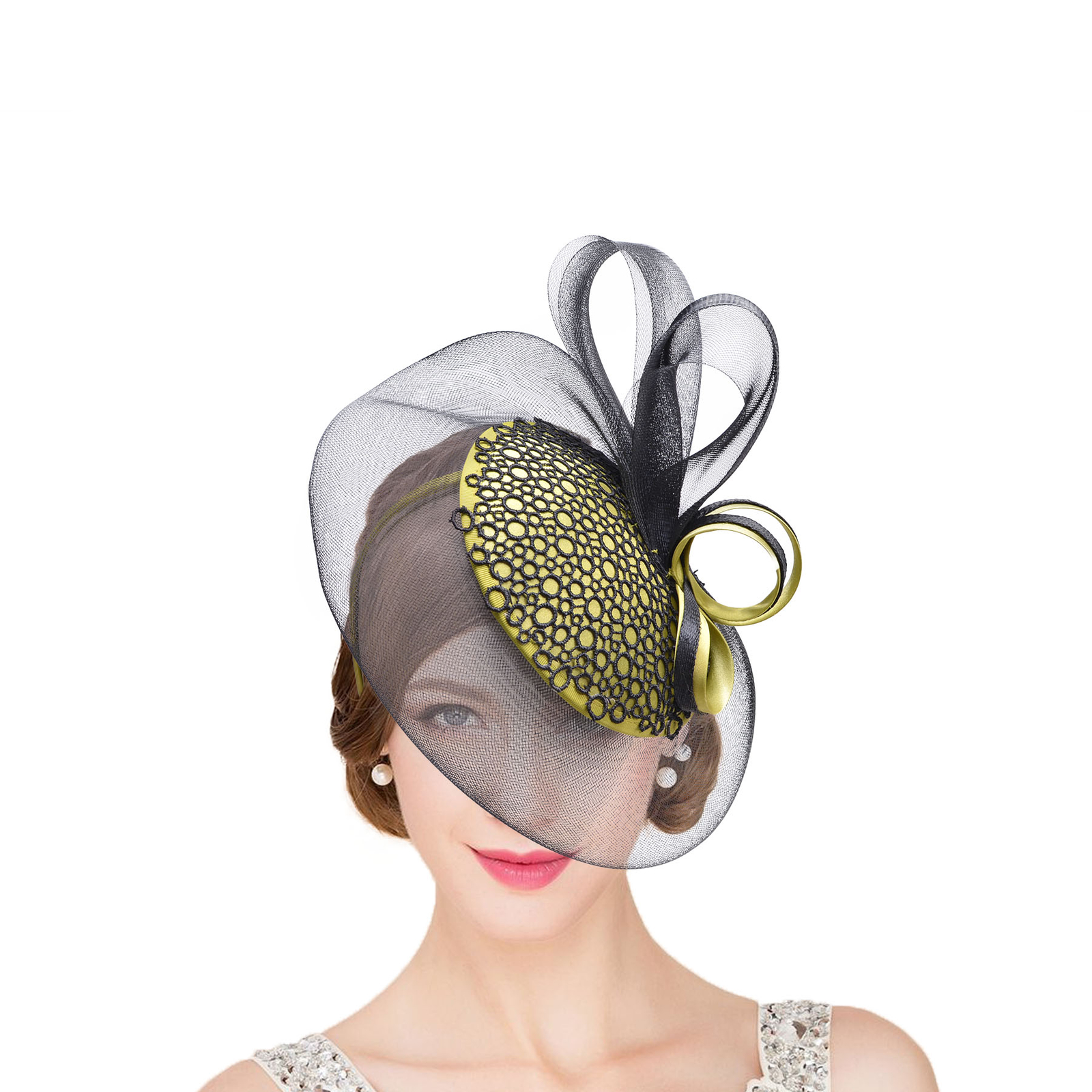 Damen Fascinator Hut Mit Schleier - Elegante Kopfbedeckung Für Hochzeiten & Tea Parties
