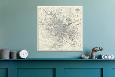 1903 Map of Glasgow Scotland Scottish Geography Glaswegian Decor Poster Print