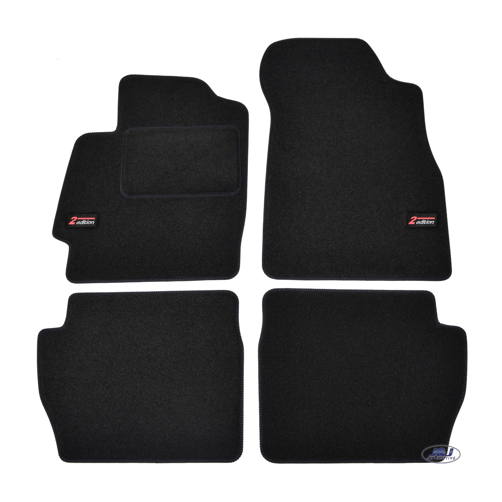 Tapis de sol Mazda 2 2007-2014 jeu complet 4 pièces sur mesure en moquette velours noir