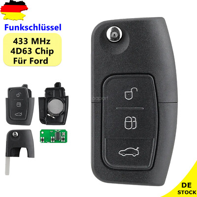 Auto Funk Schlüssel 433Mhz Für Ford Focus C-Max Fiesta Kuga S-Max Mondeo Galaxy