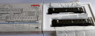 MÄRKLIN H0 4261  2-tlg.Bayer.Schnellzugwagen Set, DRG, grün.
