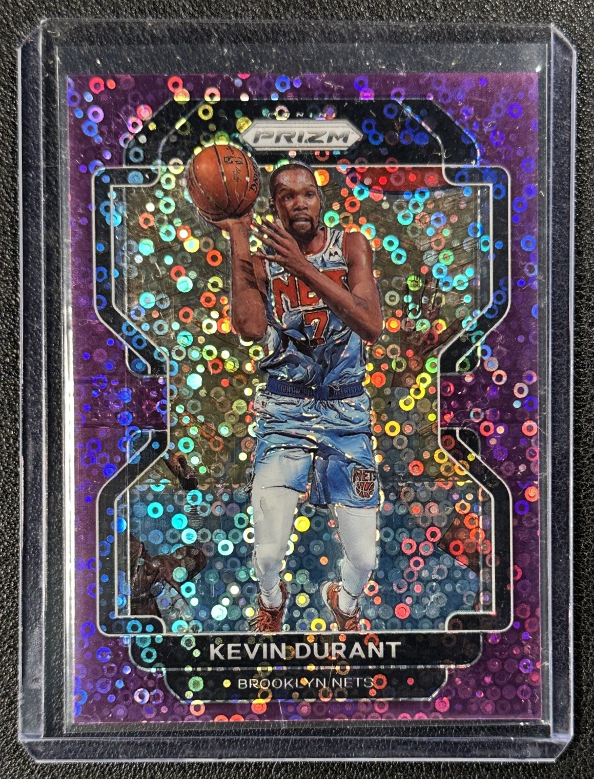 KEVIN DURANT 2021-22 PANINI PRIZM #120 FAST BREAK PURPLE 18/75 NETS