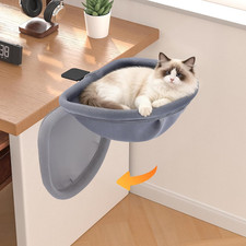 Foldable Cat Desk Bed Hammock with Washable Covers - Space-Saving Perch for Cats