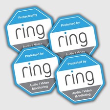 4x CCTV Ring Doorbell Stickers Home Camera Video Recording Security Warning Sign
