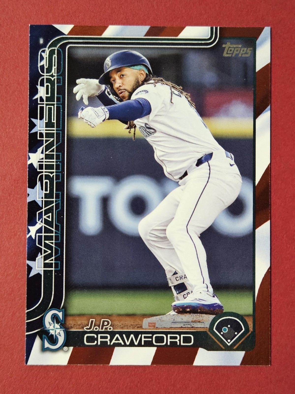 2025 Topps Series 1 JP Crawford #298 Independence Day Parallel /76 Mariners