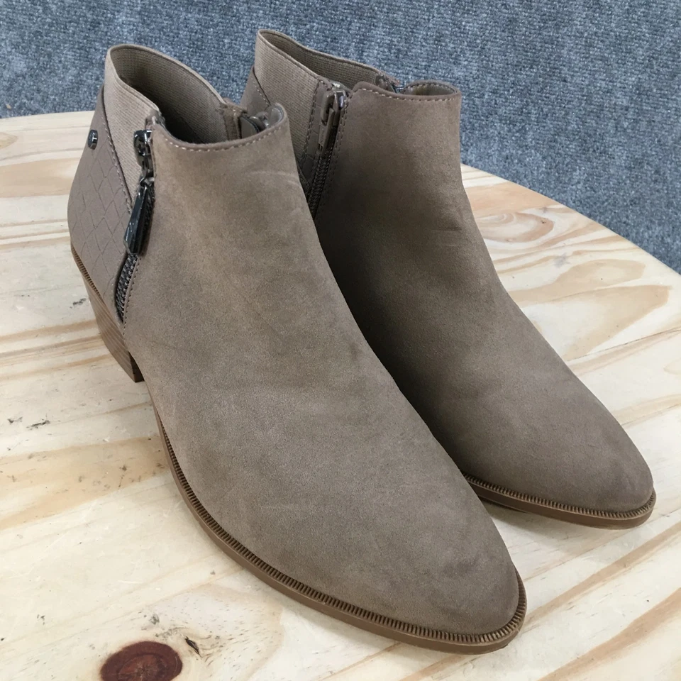 Botas Simply Vera Vera Wang para mujer 7M Danna tacón botín marrón imitación cuero Foto 3 de 4