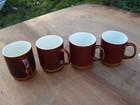 Poole Pottery Chestnut Mug Set of 4 Used Vintage 1960s