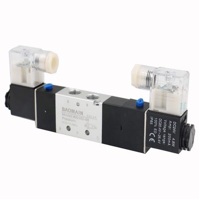 Pneumatic Solenoid Air Valve 4V230C-08 DC 24V 5 Way 3 Position PT1/4''