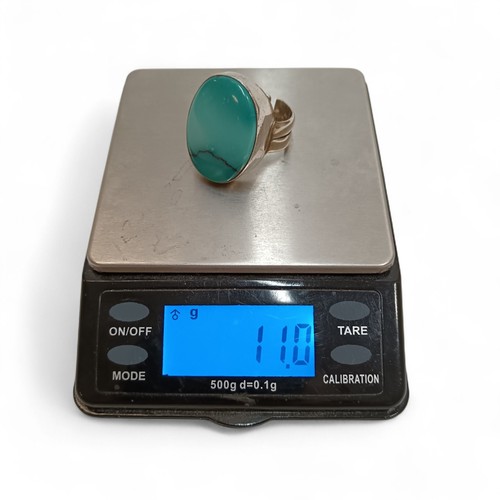Sajen Sterling Silver 925 Ring with Jade Stone 11g Adjustable Size - Preloved - Picture 3 of 14