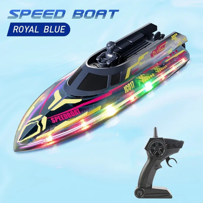 Elektro RC Boot 24G Ferngesteuertes Stunt Speedboot Spielzeug Lichter Speed RC Racing