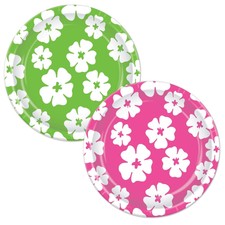Beistle Hibiscus Luncheon Plates - Luau  Party Supply  Decoration