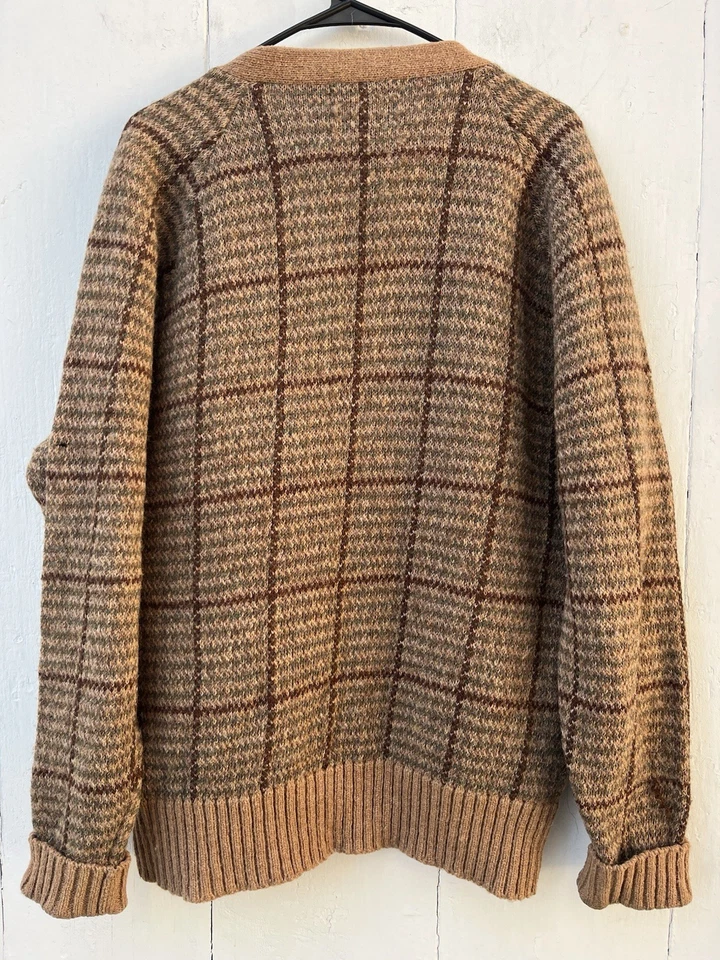 VTG Polo By Ralph Lauren Cardigan Brown Leather & Wool Classic Men’s L Sweater - Image 4 of 4