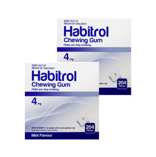 Habitrol Nicotine Gum 4mg Mint   408 Pieces 2 Bulk Boxes Stop Smoking Aid