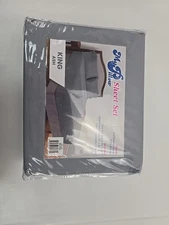 MyPillow 100% Cotton Percale Bed Sheets 270 Thread Count KING SIZE ASH COLOR