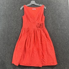 Eliza J Dress Women's 6 Red Silk Sleeveless Fit Flare Midi Party Christmas