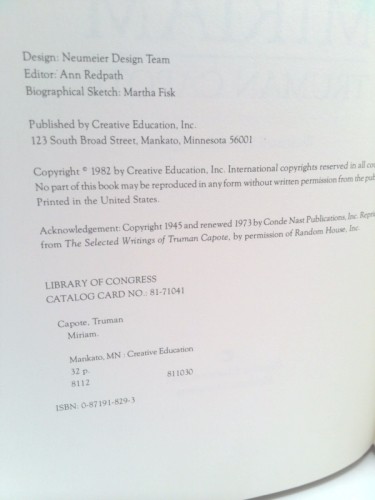 Miriam: A Classic Story of Loneliness by Truman Capote - Foto 3 di 4