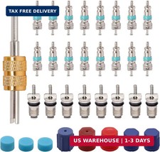 TWTADE 33PCS Air Conditioning Valve Core Kit Car A/C R12 R134a Refrigeration Sch