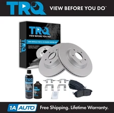 TRQ Front Semi Metallic Brake Coated Rotor & Pad Kit w/Fluids for 350Z G35 Z33