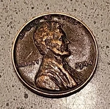 1944 Red Wheat Lincoln 1c. No Mint Mark. L on Edge of Rim. 