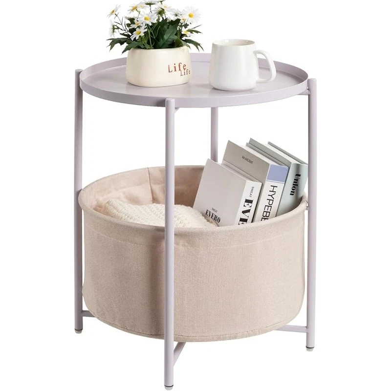 Removable Storage Basket Round End Table Versatile Accent Table All Spaces New - Image 2 of 4