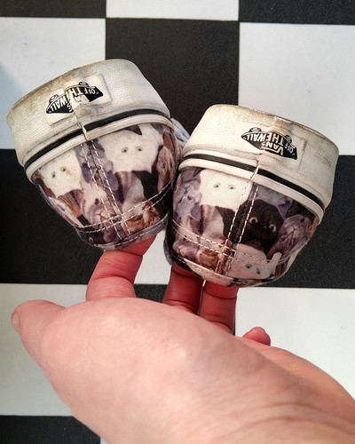 Seltene Vans mit Katzen Print 39,5, Gemusterte Sneaker Katzenköpfe, Sommerschuhe - Bild 14 von 17