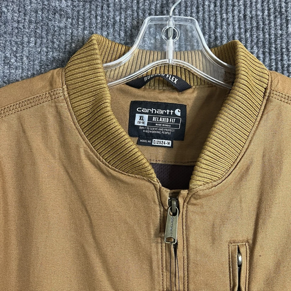 Chaqueta Carhartt Mujer Resistente Flex Lona Talla XL Marrón Cremallera Completa Calce Relajado Nueva Foto 3 de 4
