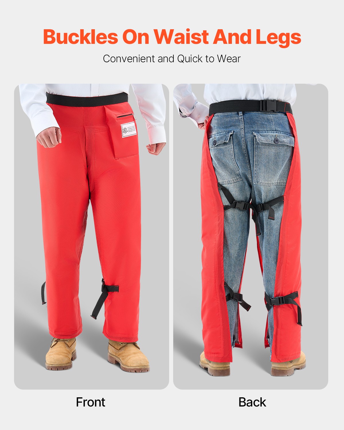 VEVOR Chainsaw Chaps 36.2" Apron Forestry Chainsaw Safety Chaps Class C Medium