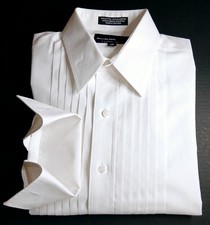 Bill Blass Formal Wear Tuxedo Shirt Men's 15-15 1/2 32/33 French Cuff Pleated F